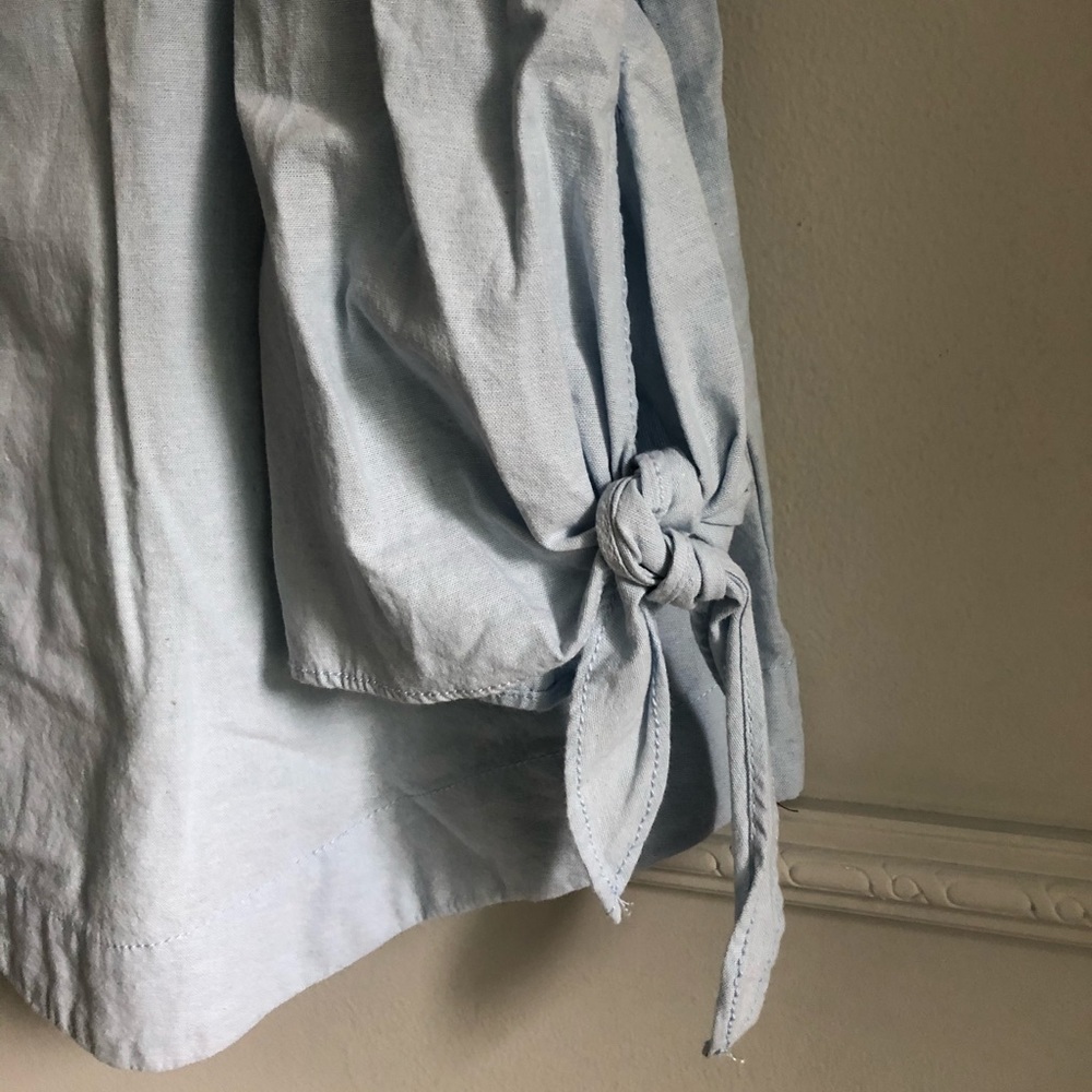 Freepeople off the shoulder chambray blouse